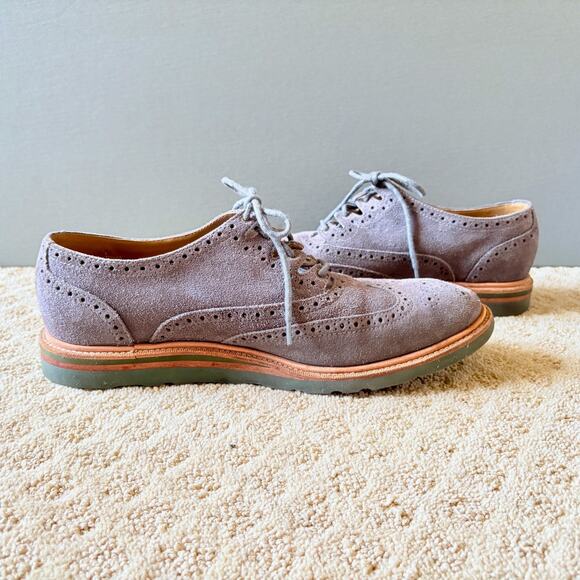 Cole Haan Mens Gray Suede Wingtip Oxford Vibram Sole Shoes Sz 11 Dress Shoes